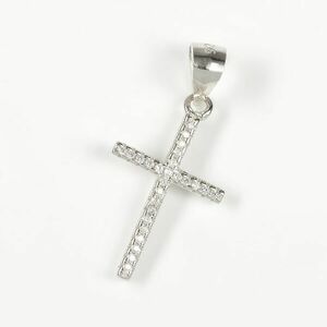 Pandantiv din argint cruce cu pietre zirconice imagine