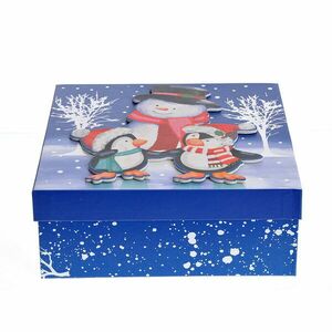 Cutie de cadou cu pinguini 28 cm imagine