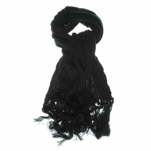 Fular tricotat negru lung imagine