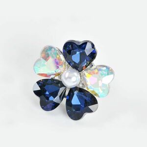 Brosa floare cu pietre bleumarin imagine