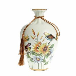 Vaza din ceramica cu pasari 24 cm imagine