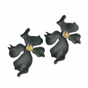 Cercei cu clips flori negre imagine