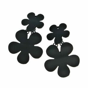 Cercei cu clips flori negre imagine