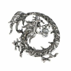 Brosa argintie dragon imagine