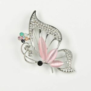Brosa model fluture cu pietre roz imagine
