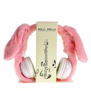 Casti audio roz cu urechi de iepure imagine
