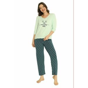 Pijama cu decolteu in V si maneci trei-sferturi imagine