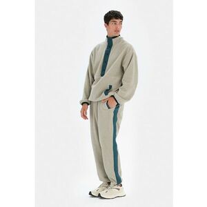 Pantaloni sport din fleece cu detalii contrastante imagine