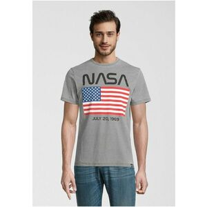 Tricou de bumbac cu decolteu la baza gatului NASA Moon Landing Date USA Flag 5377 imagine