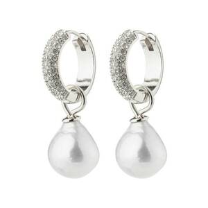 Cercei placati cu argint si decorati cu perle de sticla imagine