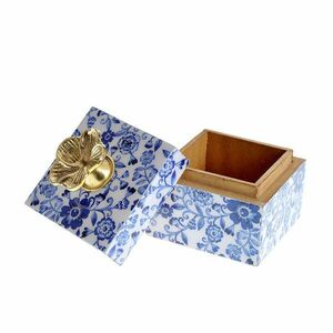 Cutie de depozitare cu flori albastre 9 cm imagine