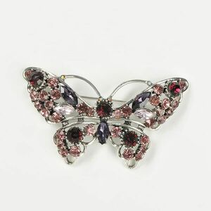 Brosa fluture cu pietre roz imagine
