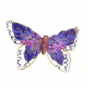 Decoratiune fluture multicolor 16 cm imagine
