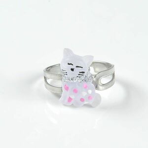 Inel pentru copii pisica alba imagine