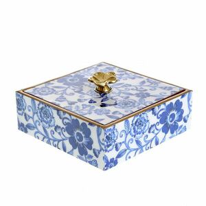 Cutie de depozitare cu flori albastre 15 cm imagine