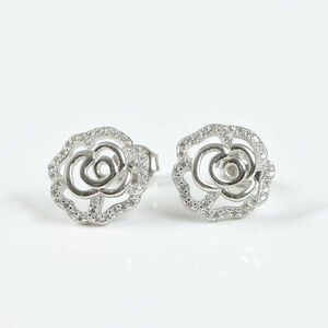 Cercei trandafiri din argint imagine