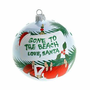Glob pictat manual Gone to the beach, love Santa imagine