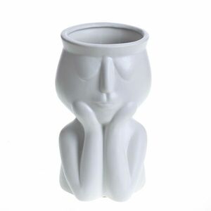 Vaza alba din ceramica 20 cm imagine