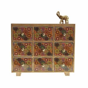 Cutie de bijuterii din lemn design mandala 20 cm imagine