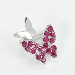 Brosa martisor fluturi cu pietre roz imagine