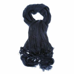 Fular tricotat bleumarin lung imagine