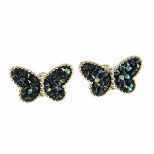 Cercei fluture cu pietre negre imagine