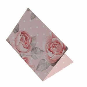 Felicitare roz cu trandafiri 12x9 cm imagine