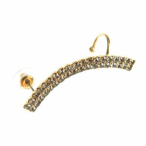 Cercel ear cuff auriu cu pietre acrilice negre imagine