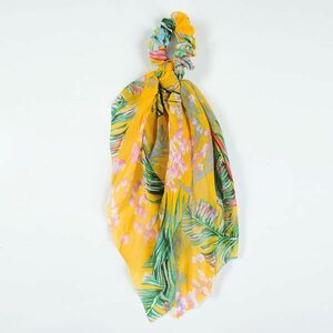 Elastic galben cu imprimeu floral imagine