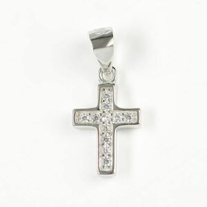 Pandantiv cruce din argint cu pietre zirconice imagine