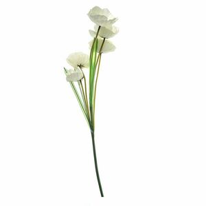 Floare artficiala mac alb 100 cm imagine