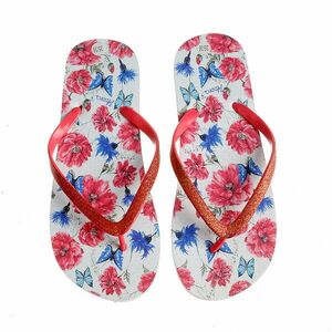 Papuci de plaja cu print floral imagine