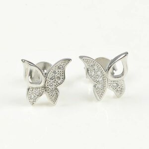 Cercei din argint fluture cu pietre zirconice imagine