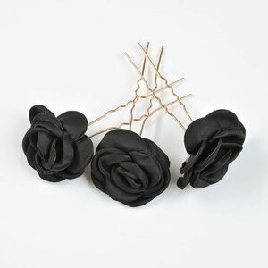 Set 3 ace de coc cu flori negre imagine