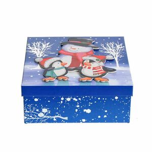 Cutie de cadou cu pinguini 21 cm imagine