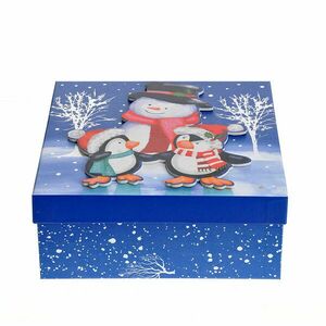 Cutie de cadou cu pinguini 24 cm imagine