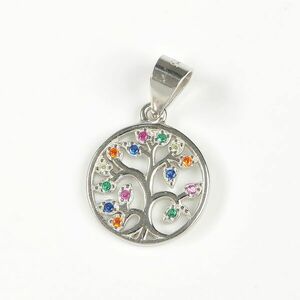 Pandantiv din argint Copacul Vietii cu pietre multicolore imagine