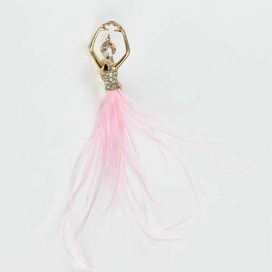 Brosa balerina cu rochie din pene roz imagine