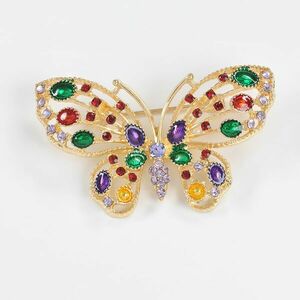 Brosa fluture auriu cu aripi colorate imagine