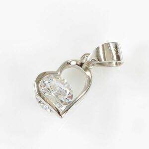 Pandantiv inima din argint cu piatra zirconica imagine