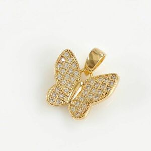 Pandantiv placat cu aur fluture cu pietre zirconice imagine