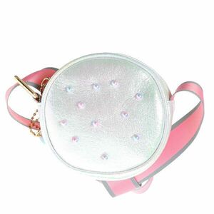 Geanta rotunda cu perle acrilice roz imagine