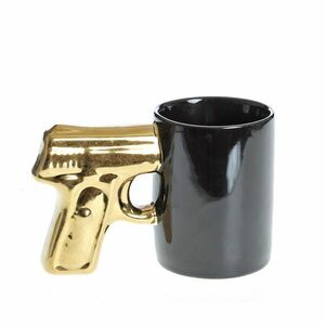 Cana neagra din ceramica design pistol imagine