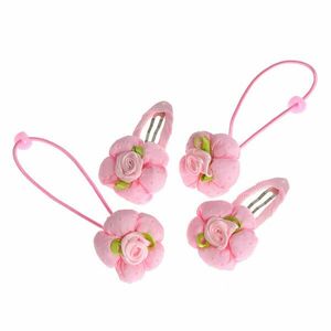 Set 4 accesorii par cu flori roz imagine