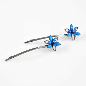 Set 2 agrafe cu flori albastre imagine