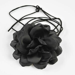 Colier negru cu trandafir imagine