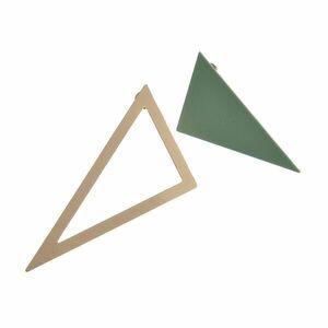 Cercei triunghi verde si auriu imagine