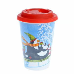 Pahar din ceramica cu pinguin 440 ml imagine