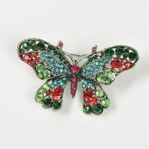 Brosa fluture decorat cu pietre multicolore imagine