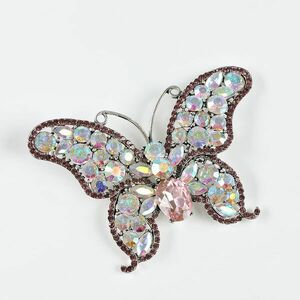 Brosa fluture decorat cu pietre acrilice imagine